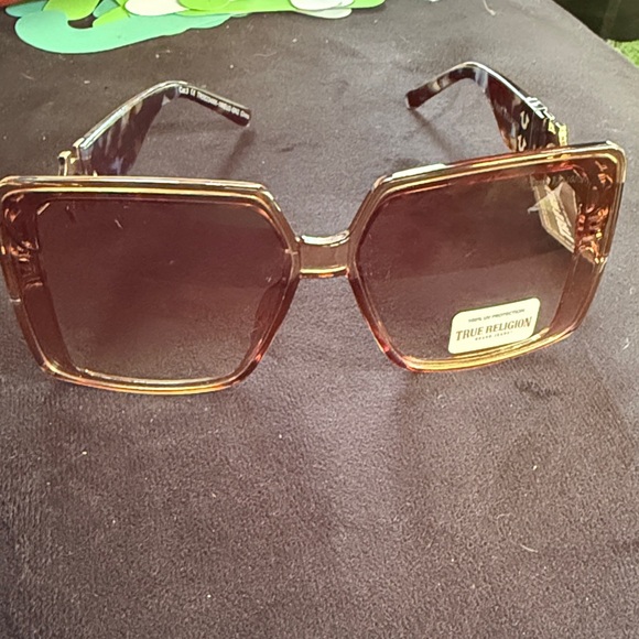 True Religion Tortoise Square Sunglasses - Picture 1 of 5
